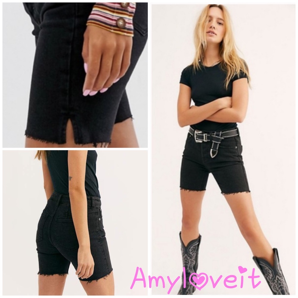 Free People Avery Bermuda Denim Shorts #3